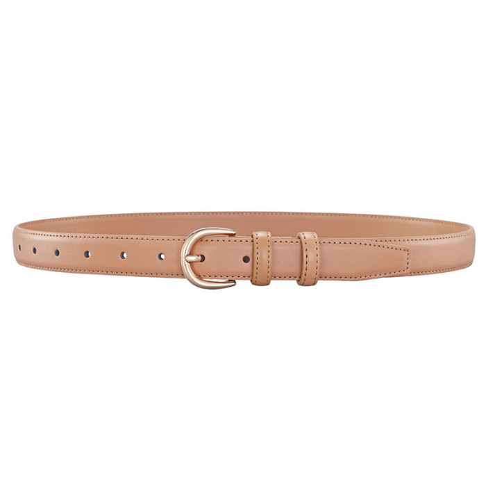 Leather Pin Buckle Minimalist Versatile Belt Jeans Suit Skirt Business Casual