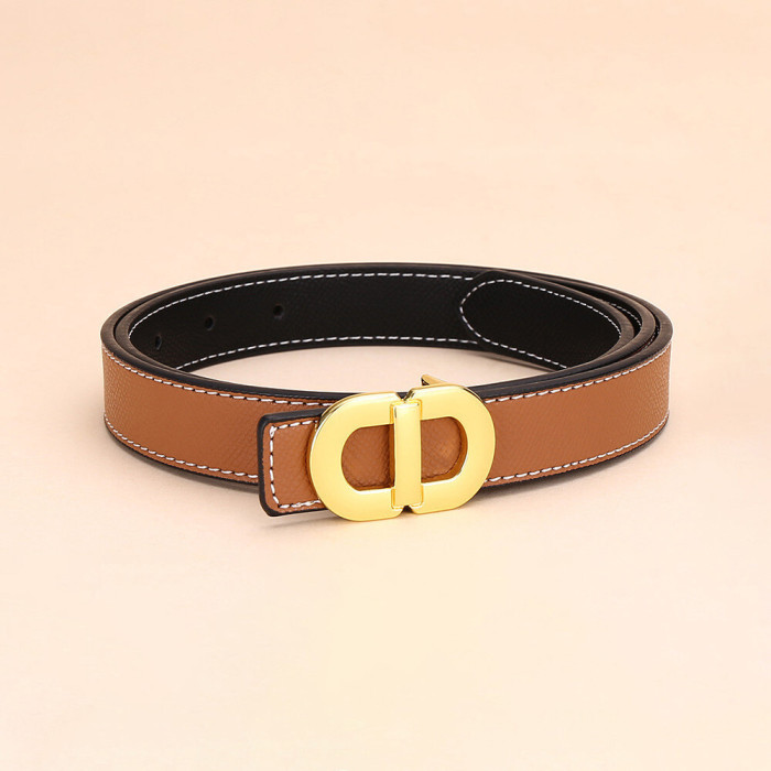Versatile Decorat Leather Slide Buckle Belt Black for Suit Pants Business Casual