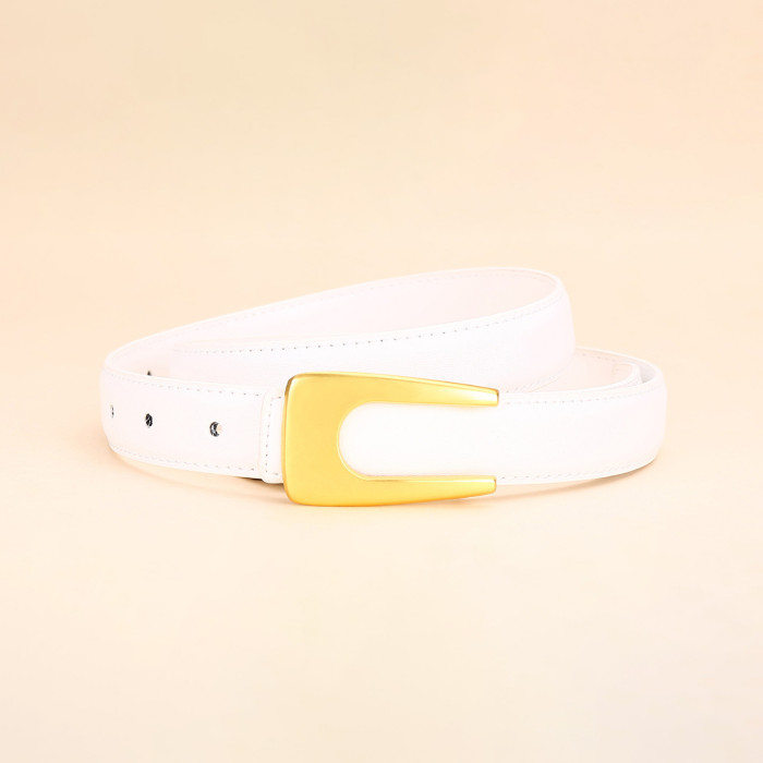 Vintage Leather Minimalist Belt Versatile for Dresses Suit Business Casual black