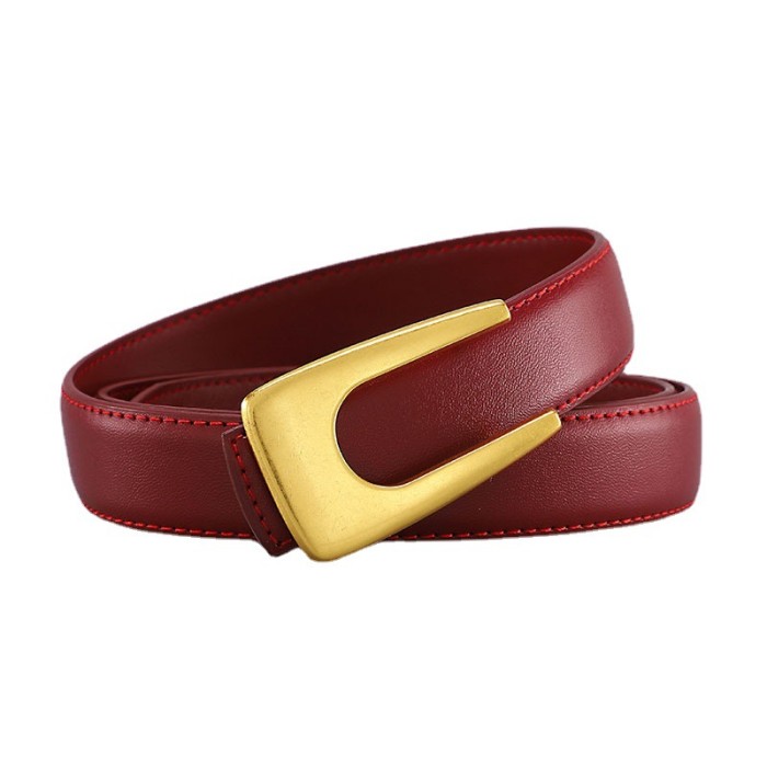 Vintage Leather Minimalist Belt Versatile for Dresses Suit Business Casual black