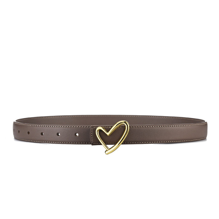 Heart-Shaped Buckle Letter Belt for Jeans Suit Dresses Pants Business Casual