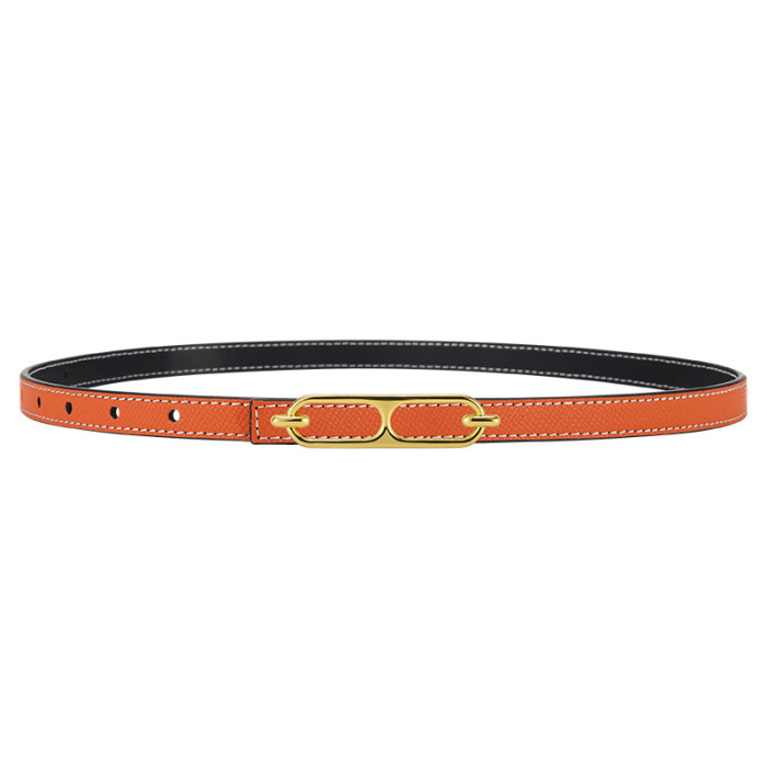 Double-Sided Leather Minimalist Versatile Belt for Suits Skirts Trousers Casual