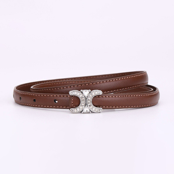 Fashion Versatile Slim Stylish Casual Leather Belt for Dresses Suits business