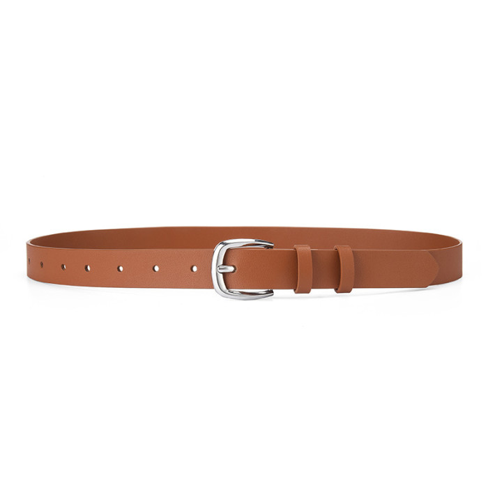Minimalist Leather Versatile Black Belt for Suits Jeans Skirts Business Casual