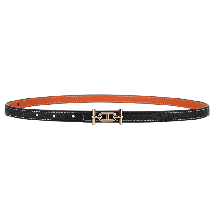 Double-Sided Leather Minimalist Versatile Belt for Suits Skirts Trousers Casual