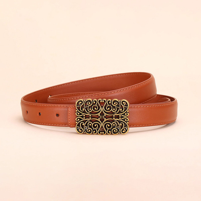 Versatile Black Leather Belt for Jeans Suits Skirts Trousers Business Casual