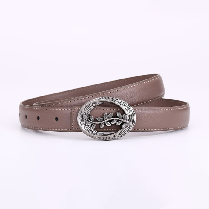 Fashion Vintage Versatile black Leather Belt for Jeans Skirts Trousers Suits