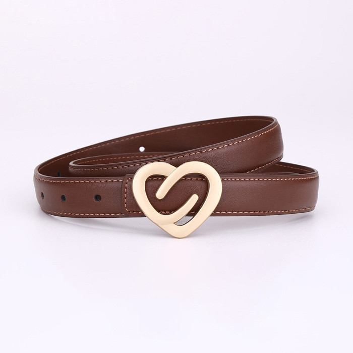 Heart-Shaped Versatile Leather Belt for Jeans Skirts Trousers Business Casual