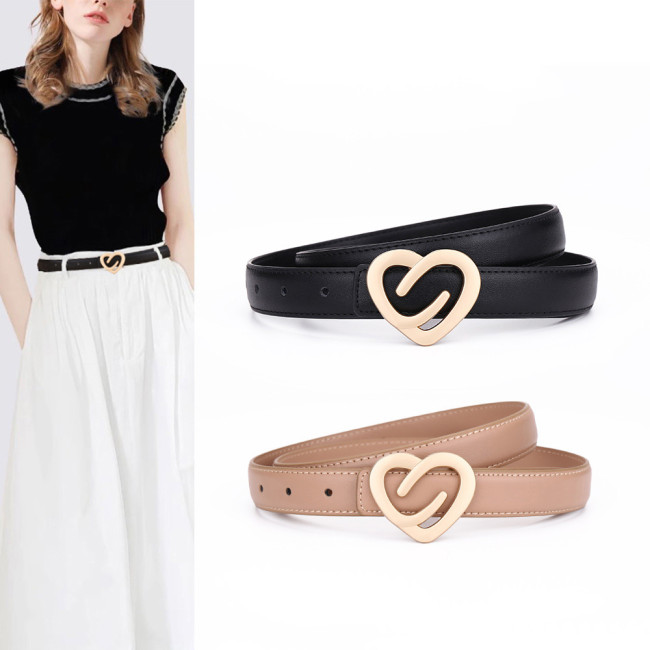 Heart-Shaped Versatile Leather Belt for Jeans Skirts Trousers Business Casual