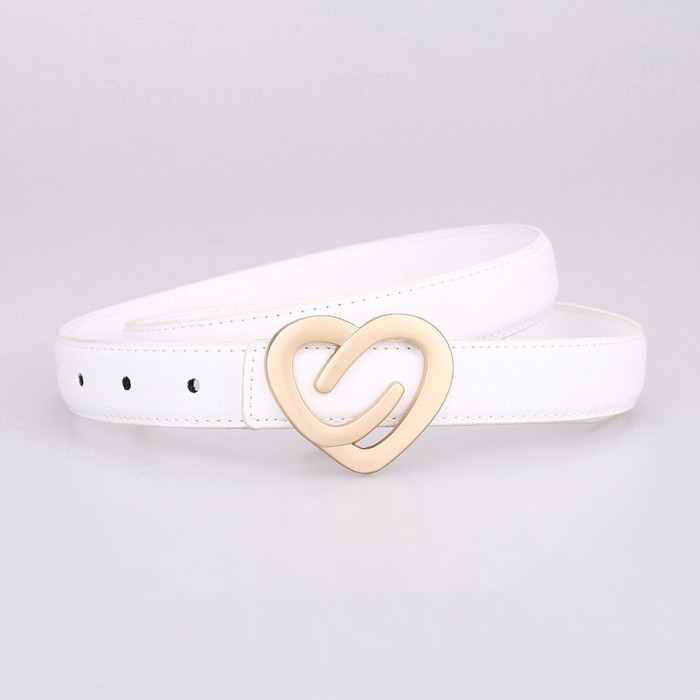 Heart-Shaped Versatile Leather Belt for Jeans Skirts Trousers Business Casual