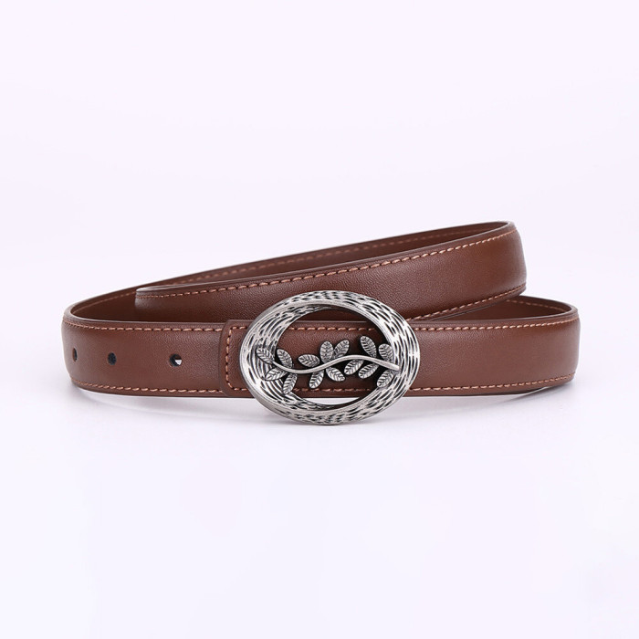 Fashion Vintage Versatile black Leather Belt for Jeans Skirts Trousers Suits