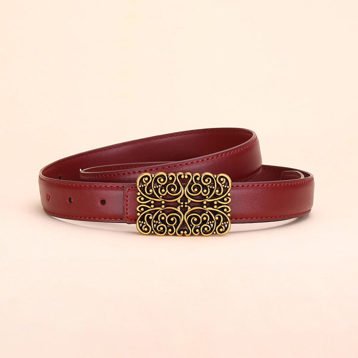 Versatile Black Leather Belt for Jeans Suits Skirts Trousers Business Casual