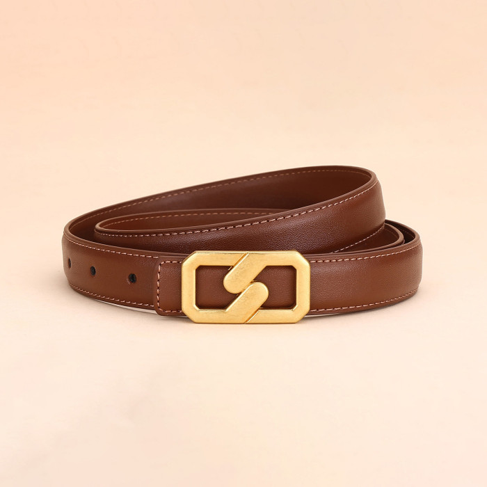 Leather Versatile Black Belt for Jeans Skirts Suits Trousers Business Casual