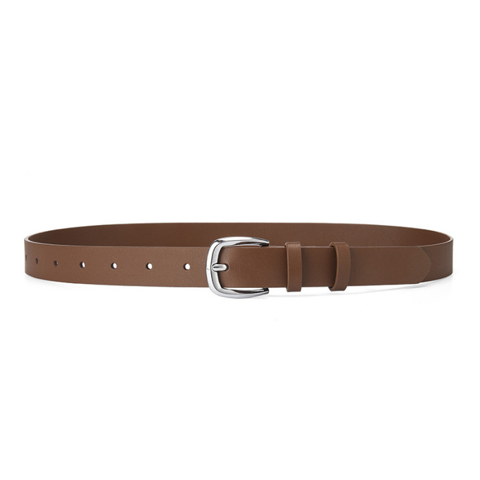 Minimalist Leather Versatile Black Belt for Suits Jeans Skirts Business Casual