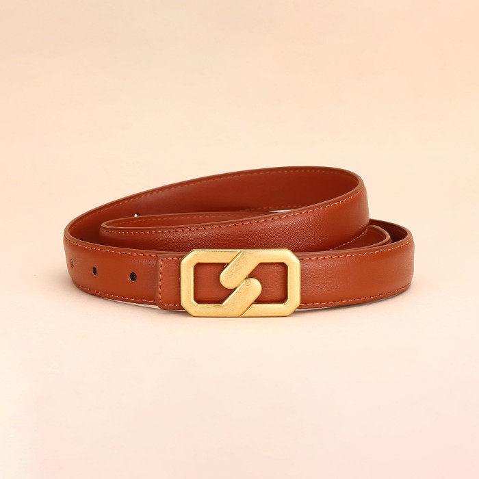 Leather Versatile Black Belt for Jeans Skirts Suits Trousers Business Casual