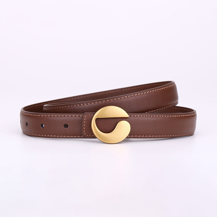 Versatile Leather Belt Stylish Casual Minimalist for Jeans Suits Skirts Trousers