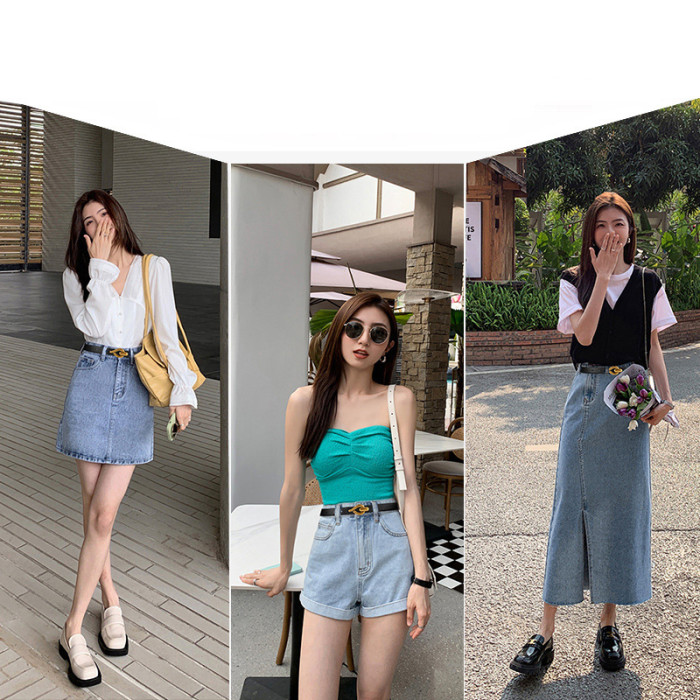 Vintage Leather Versatile Black Belt for Jeans Skirts Suits Business Casual Eleg