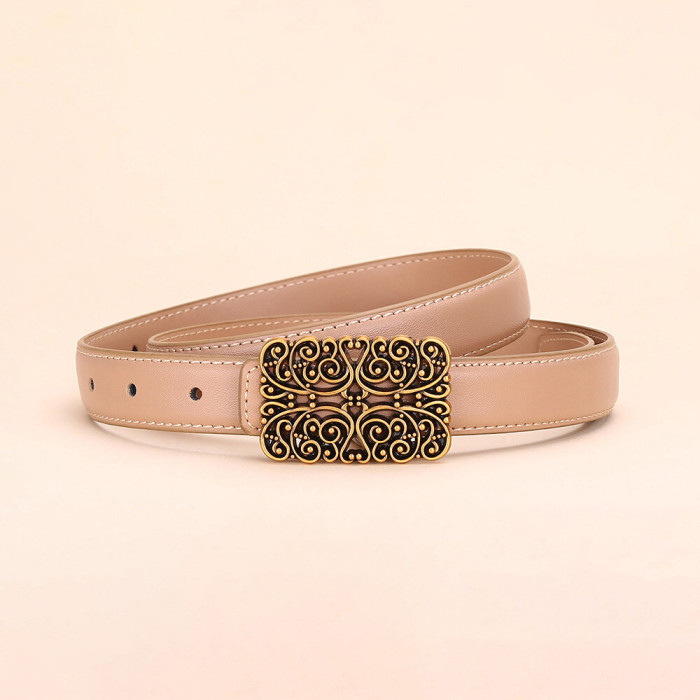 Versatile Black Leather Belt for Jeans Suits Skirts Trousers Business Casual