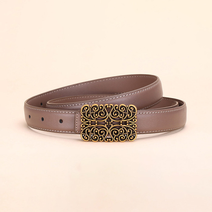Versatile Black Leather Belt for Jeans Suits Skirts Trousers Business Casual