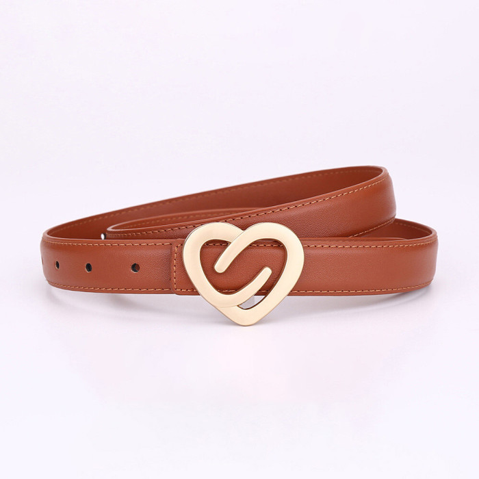 Heart-Shaped Versatile Leather Belt for Jeans Skirts Trousers Business Casual