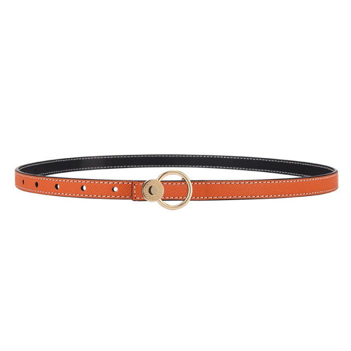 Double-Sided Leather Minimalist Versatile Belt for Suits Skirts Trousers Casual