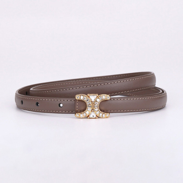 Fashion Versatile Slim Stylish Casual Leather Belt for Dresses Suits business