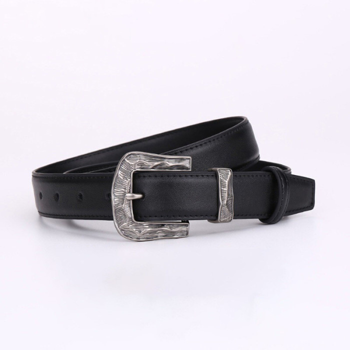 Vintage Versatile Trendy Black Belt for Jeans Skirts Suit Pants Business Casual