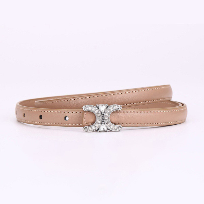 Fashion Versatile Slim Stylish Casual Leather Belt for Dresses Suits business