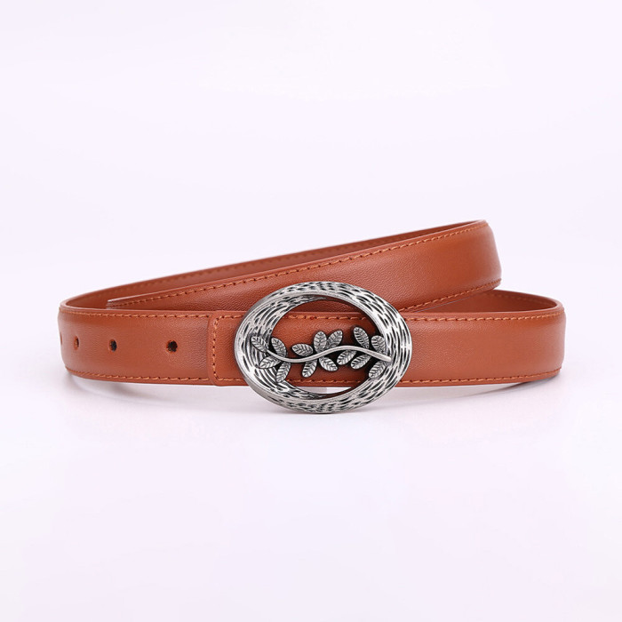 Fashion Vintage Versatile black Leather Belt for Jeans Skirts Trousers Suits
