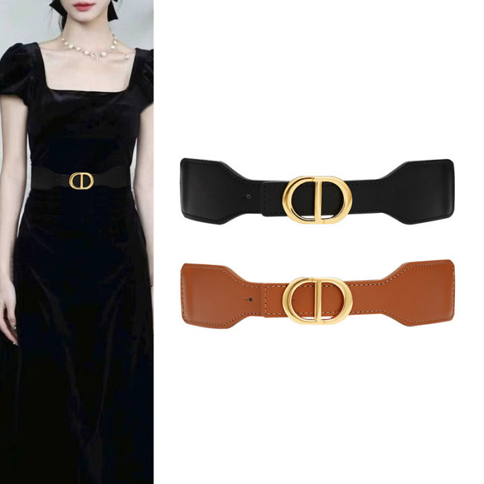 Versatile Fashion Minimalist Black Belt for Suits Skirts Trousers Business Casual