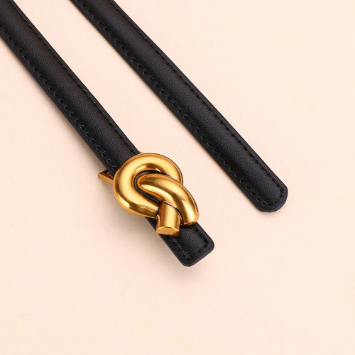 Versatile Leather Skinny Belt for Jeans Skirts Trousers Suits Business Casual