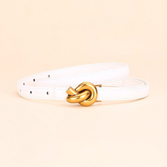 Versatile Leather Skinny Belt for Jeans Skirts Trousers Suits Business Casual