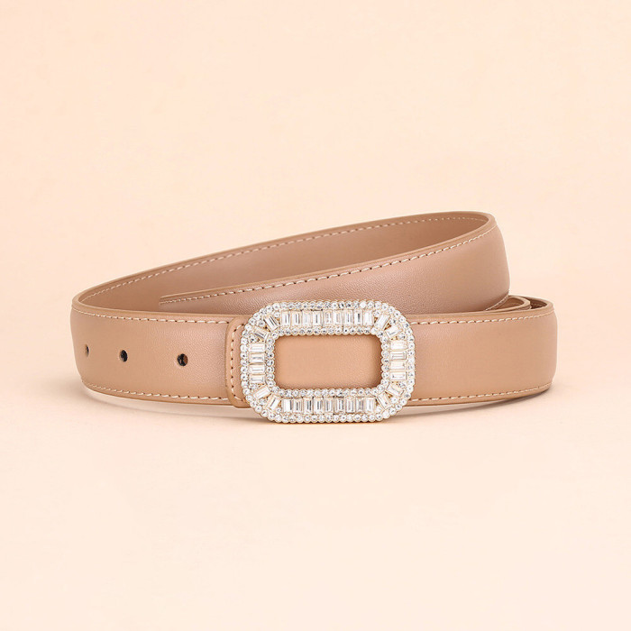 Rhinestone Leather Black Belt for Jeans Skirts Pants Suits Business Casual