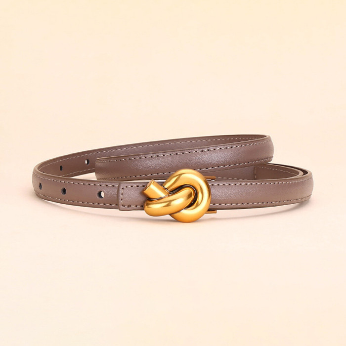 Versatile Leather Skinny Belt for Jeans Skirts Trousers Suits Business Casual