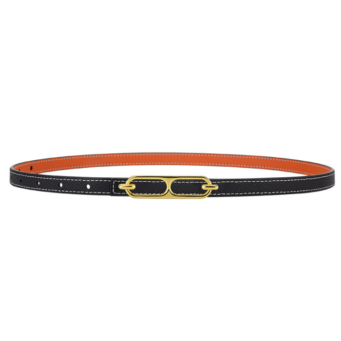 Double-Sided Leather Minimalist Versatile Belt for Suits Skirts Trousers Casual
