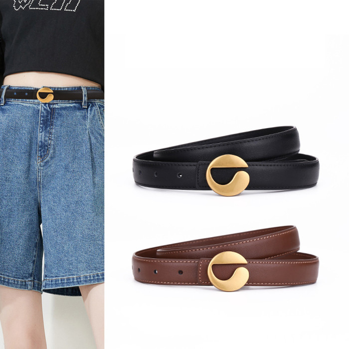 Versatile Leather Belt Stylish Casual Minimalist for Jeans Suits Skirts Trousers