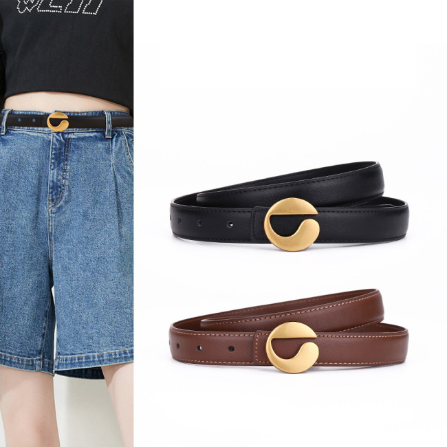 Versatile Leather Belt Stylish Casual Minimalist for Jeans Suits Skirts Trousers