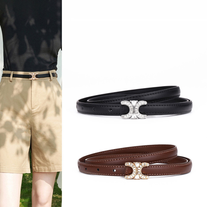 Fashion Versatile Slim Stylish Casual Leather Belt for Dresses Suits business