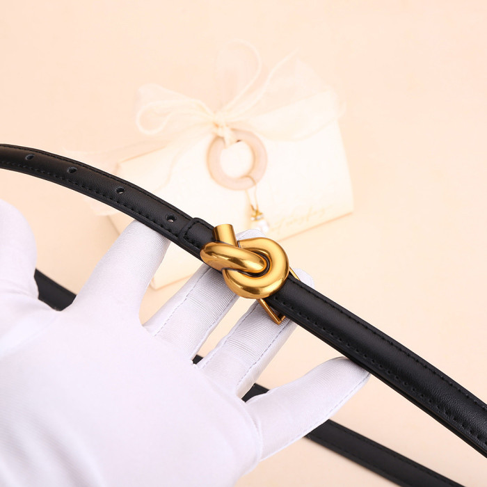Versatile Leather Skinny Belt for Jeans Skirts Trousers Suits Business Casual