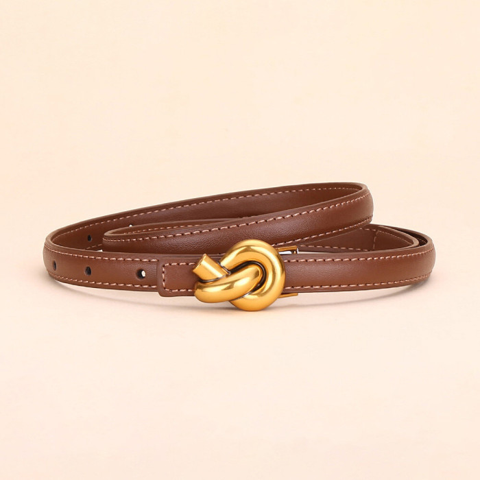 Versatile Leather Skinny Belt for Jeans Skirts Trousers Suits Business Casual