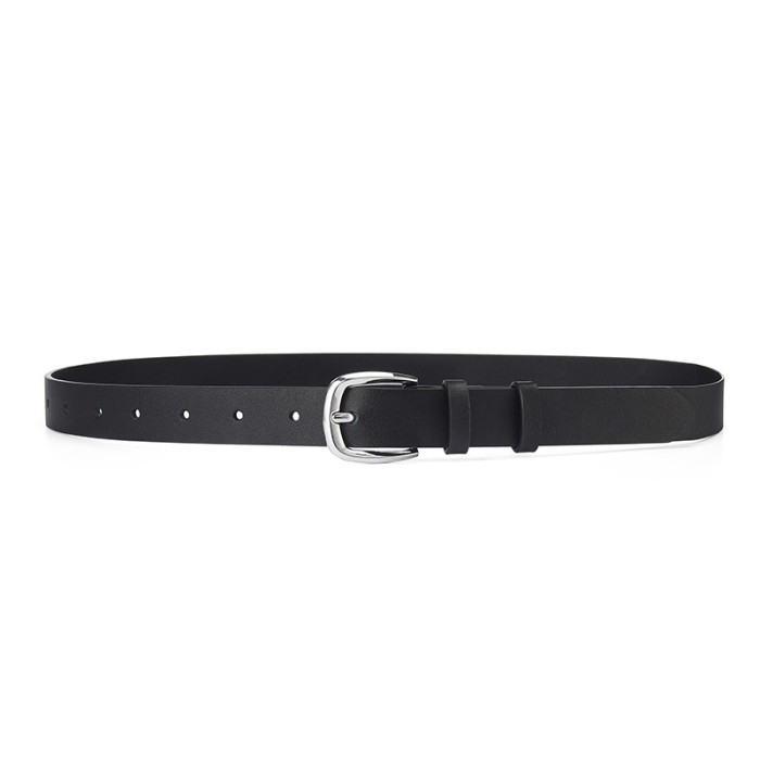 Minimalist Leather Versatile Black Belt for Suits Jeans Skirts Business Casual