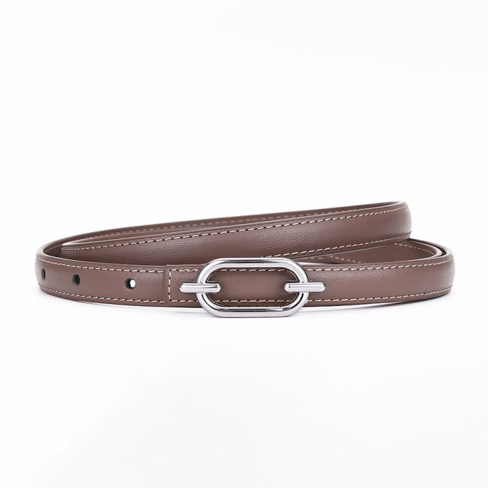 Leather Versatile Slim Belt for Dresses Suit Trousers Fashionable Trendy business