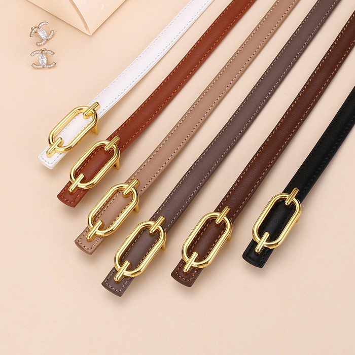 Leather Versatile Slim Belt for Dresses Suit Trousers Fashionable Trendy business