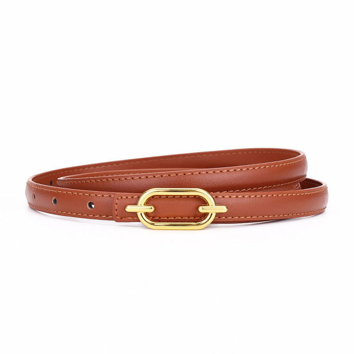Leather Versatile Slim Belt for Dresses Suit Trousers Fashionable Trendy business