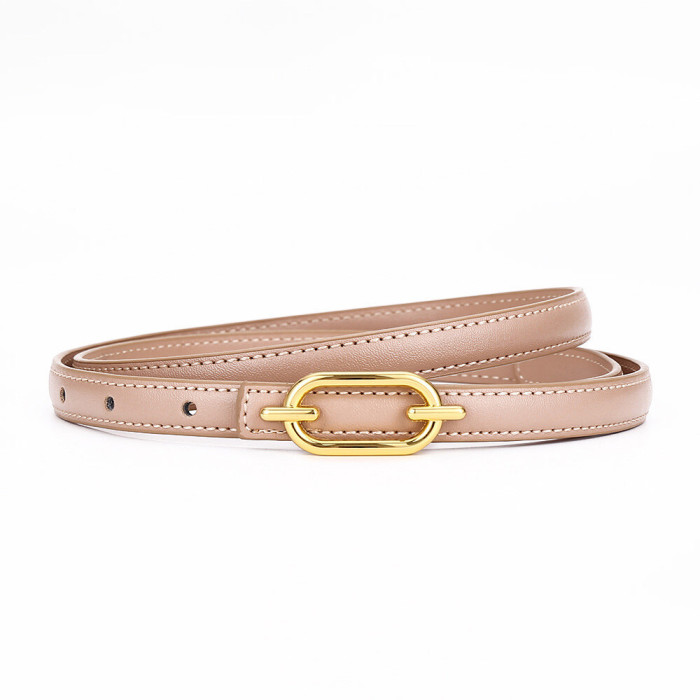 Leather Versatile Slim Belt for Dresses Suit Trousers Fashionable Trendy business