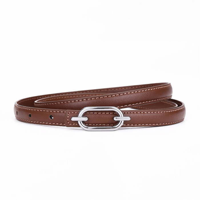Leather Versatile Slim Belt for Dresses Suit Trousers Fashionable Trendy business
