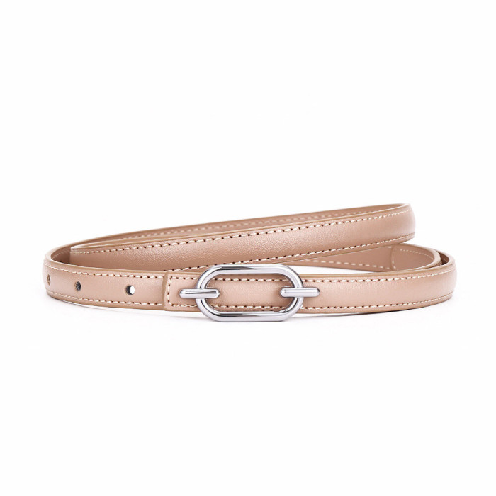 Leather Versatile Slim Belt for Dresses Suit Trousers Fashionable Trendy business