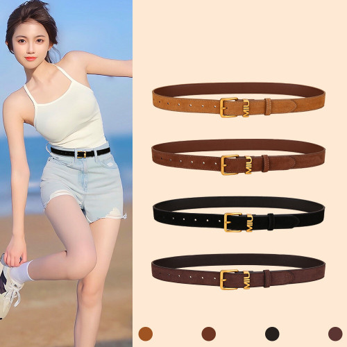 Leather Versatile Black Belt for Casual Trousers Jeans Skirts Suits Business