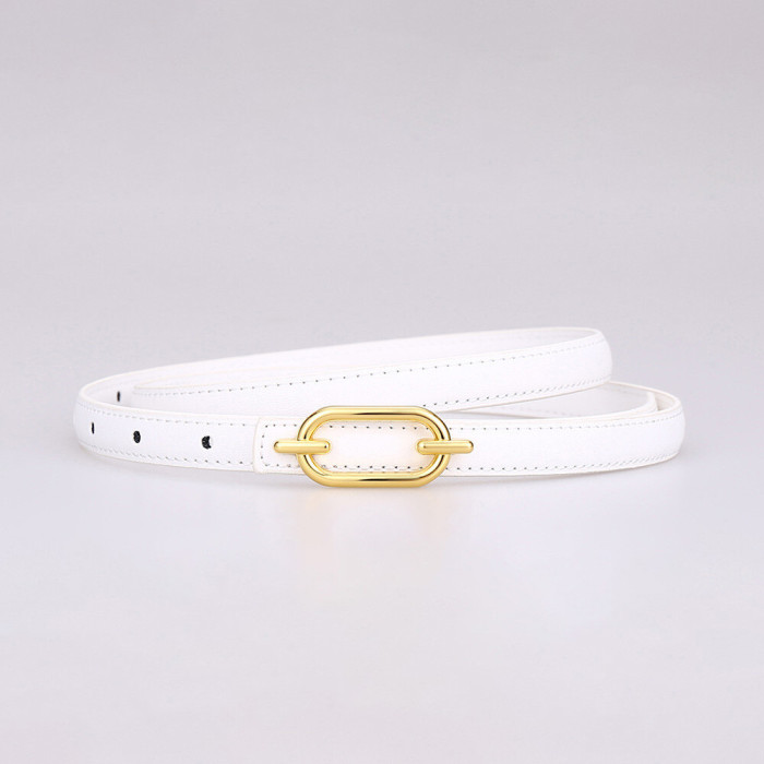 Leather Versatile Slim Belt for Dresses Suit Trousers Fashionable Trendy business