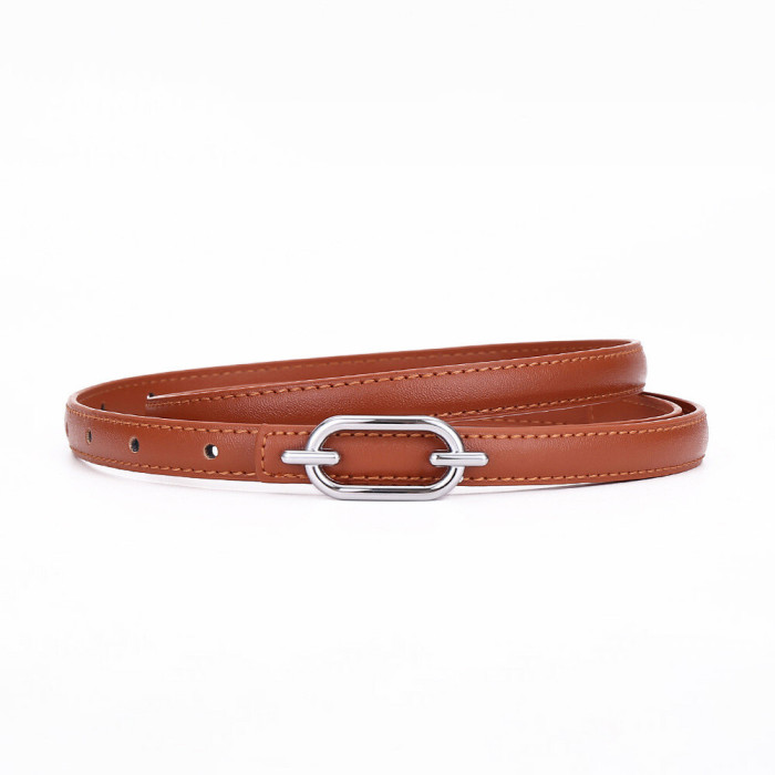 Leather Versatile Slim Belt for Dresses Suit Trousers Fashionable Trendy business